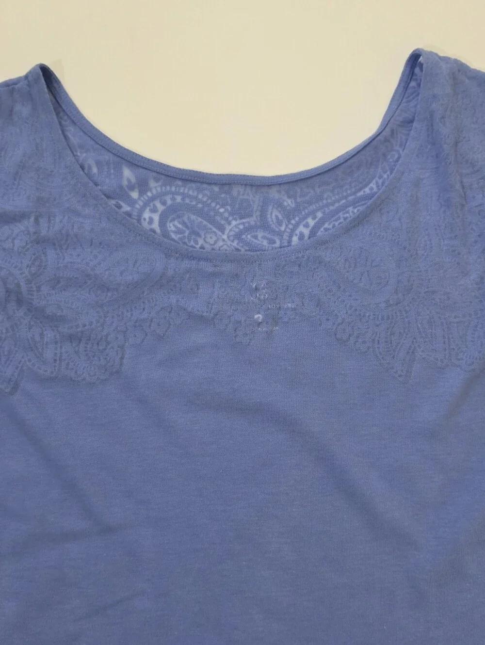 New York And Company Top Womens Size Small Blue Sleeveless Floral Accent Casual